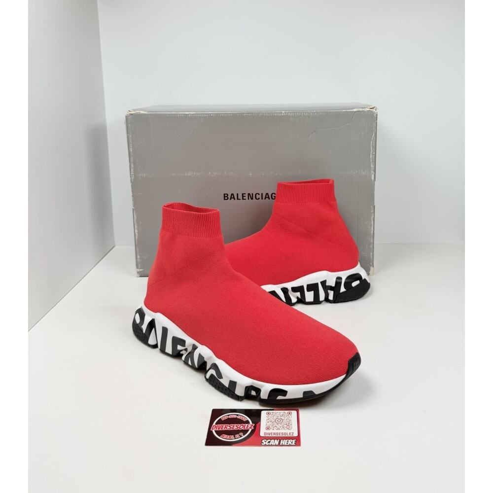 Size 45EU/12US - Balenciaga Speed Trainers Red Graffiti❤️ NEW/RETAIL $1K!
